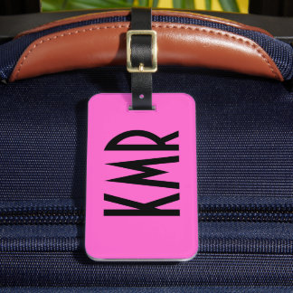 Étiquette À Bagage Balise de bagages rose et noir personnalisée