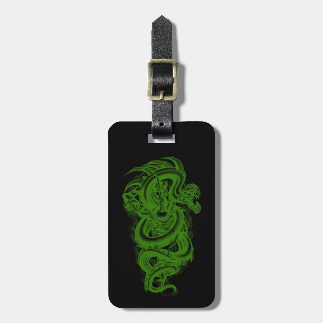 Étiquette À Bagage Balise de bagages Serpent Vert Personnalisé (Devant Vertical)