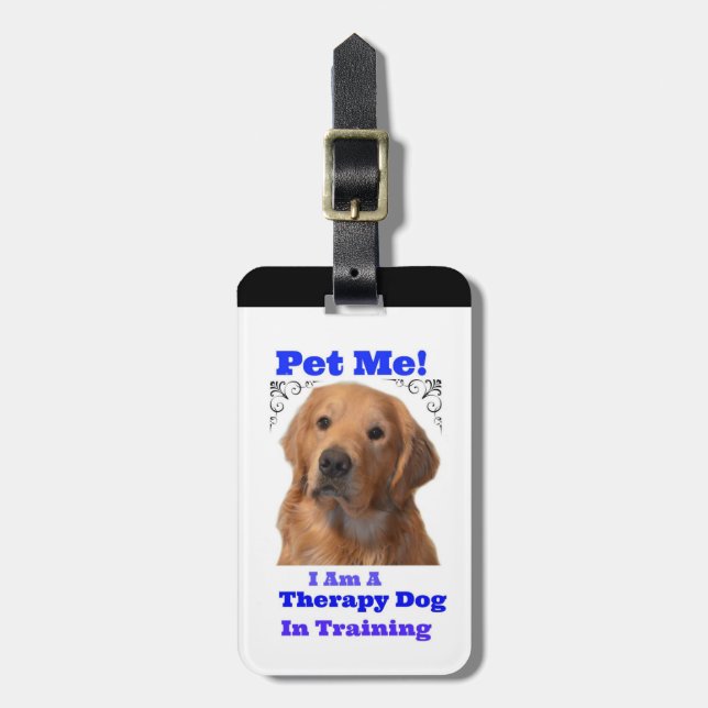 Étiquette À Bagage Balise de formation pour chien thérapeutique (Devant Vertical)