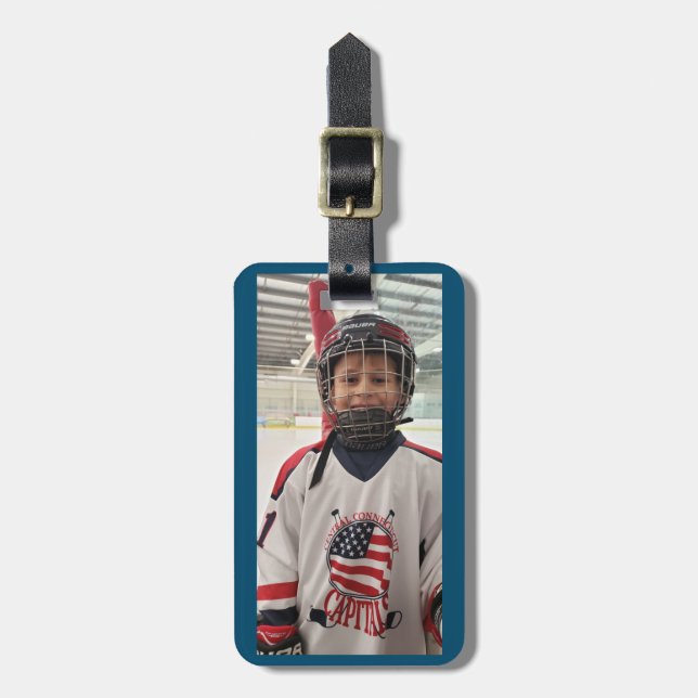 Étiquette À Bagage Balise de hockey personnalisé (Devant Vertical)