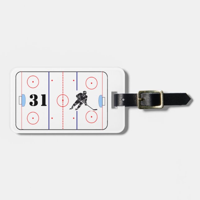 Étiquette À Bagage Balise de hockey personnalisé (Devant horizontal)