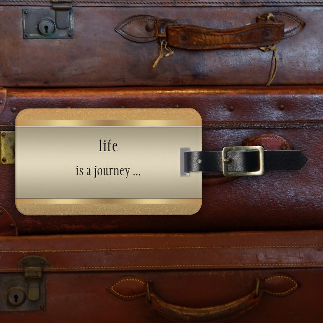 Étiquette À Bagage Balise de Parties scintillant métallique Chic Gold (Créateur téléchargé)