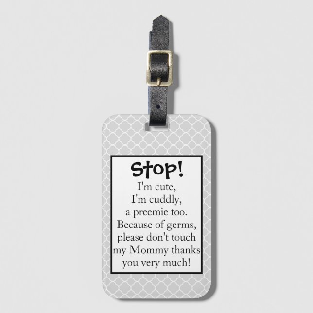 Étiquette À Bagage Balise de poussette de préemie (Devant Vertical)