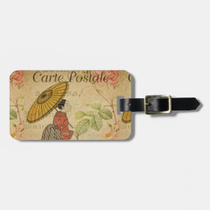 Étiquette À Bagage Balise de sac de carte postale française