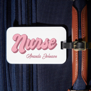 Étiquette À Bagage Balise de sac d'infirmière personnalisée rétro   R