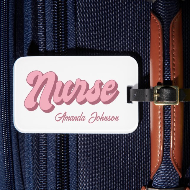 Étiquette À Bagage Balise de sac d'infirmière personnalisée rétro | R (Insitu Rectoal 4)