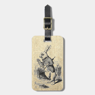 Étiquette À Bagage Balise d'illustration de lapin blanc d'Alice