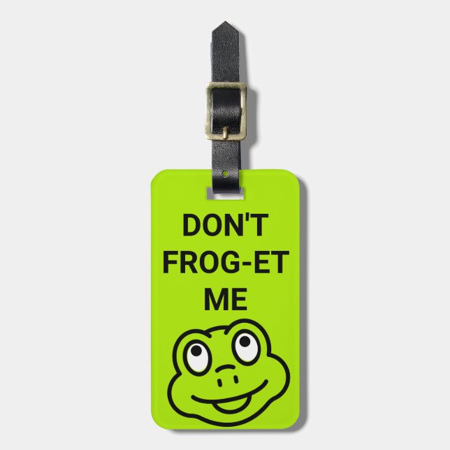 Étiquette À Bagage Balise 'Don't Frog-et-Me' Grenouille pour enfants (Devant Vertical)
