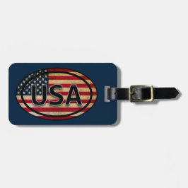 Étiquette À Bagage Balise Drapeau Patriotique Bleu USA