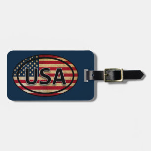Étiquette À Bagage Balise Drapeau Patriotique Bleu USA