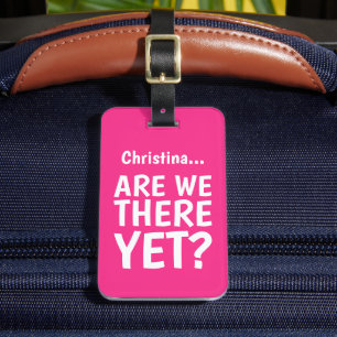 Étiquette À Bagage Balise Drôle Citation Girly Bright Rose Voyage