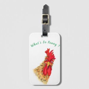 Étiquette À Bagage Balise Drôle Surpris Rooster Luggage Personnalisé