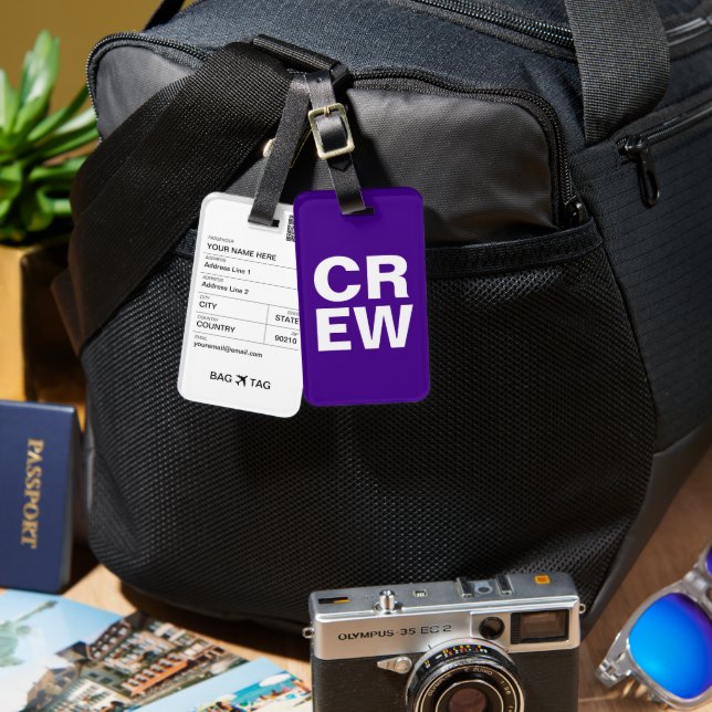 ÉTIQUETTE À BAGAGE BALISE - ÉQUIPAGE (Recto & Verso)