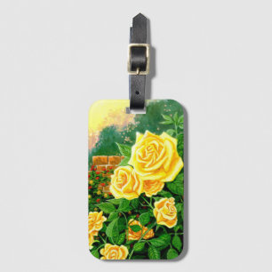 Étiquette À Bagage Balise Escalade peinte Roses Jaunes