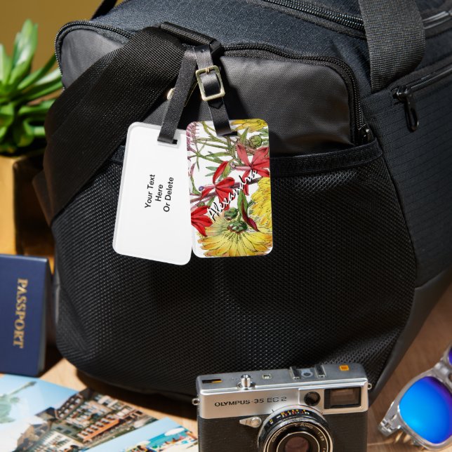 Étiquette À Bagage Balise Festive Sring Floral Luggage (Recto & Verso)