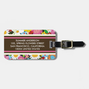 Étiquette À Bagage Balise Fleurs de printemps en lunettes Jardin Flor