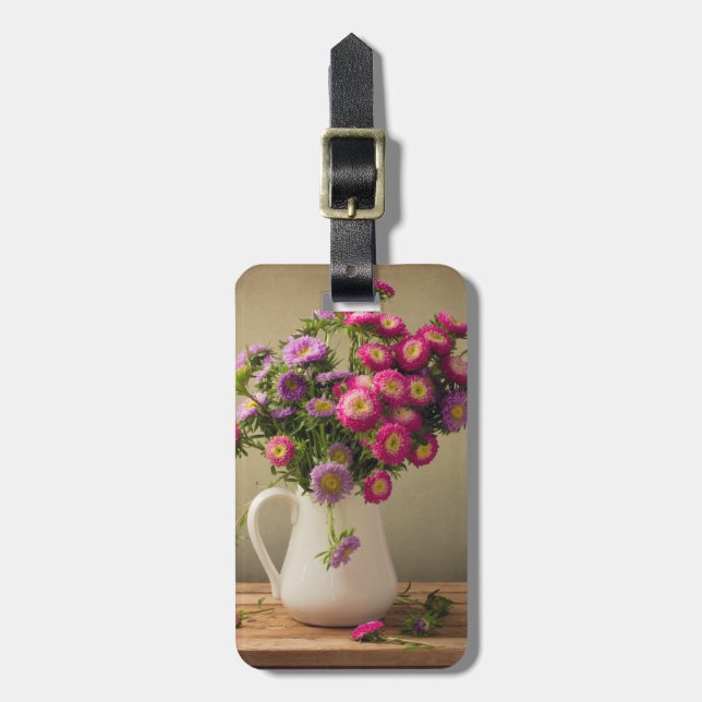 Étiquette À Bagage Balise Fleurs sauvages dans une valise (Devant Vertical)