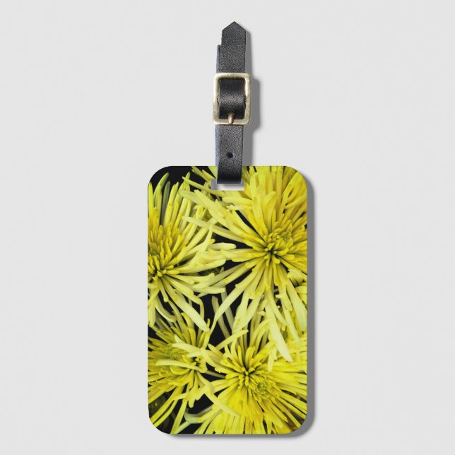 Étiquette À Bagage Balise Jaune Chrysanthemum Flower Luggage (Devant Vertical)