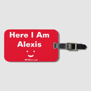Étiquette À Bagage Balise Je Suis Alexis Red Smile
