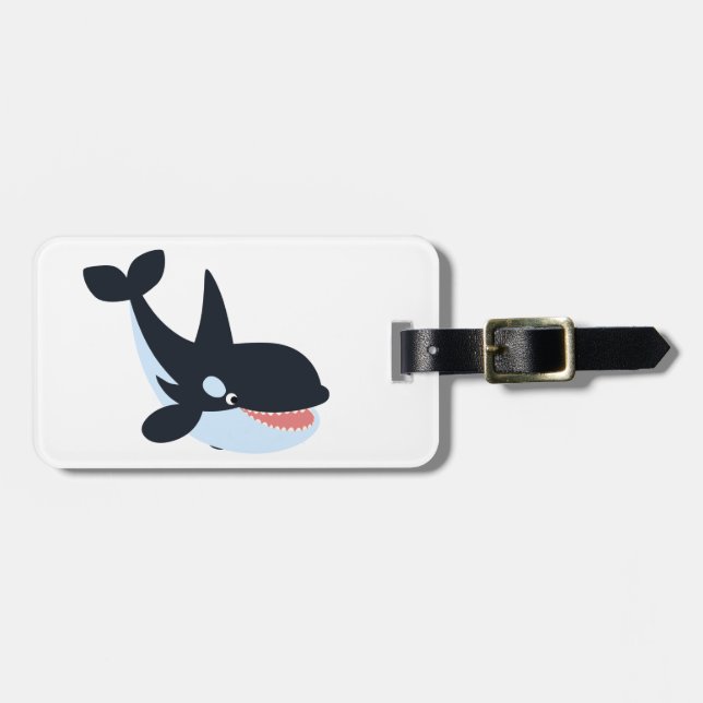 Étiquette À Bagage Balise Joli Cartoon Killer Whale Bagage (Devant horizontal)