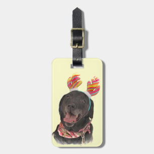 Étiquette À Bagage Balise Joyful Black Labrador Retriever Chien Bagag