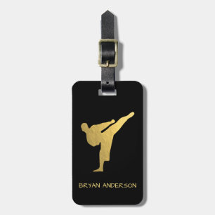 Étiquette À Bagage Balise Kickboxing en or - Karate Luggage