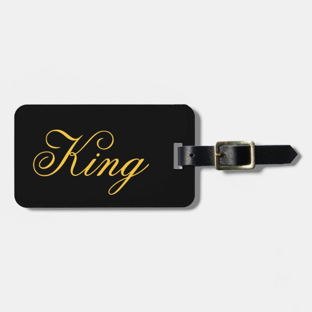 Étiquette À Bagage Balise King Luggage avec bracelet en cuir (Devant horizontal)