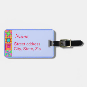 Étiquette À Bagage Balise Lavender Quilt Block Bagage ou Machine à co