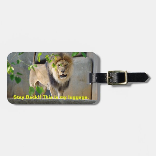 Étiquette À Bagage Balise Lion Wildlife Luggage (Devant horizontal)