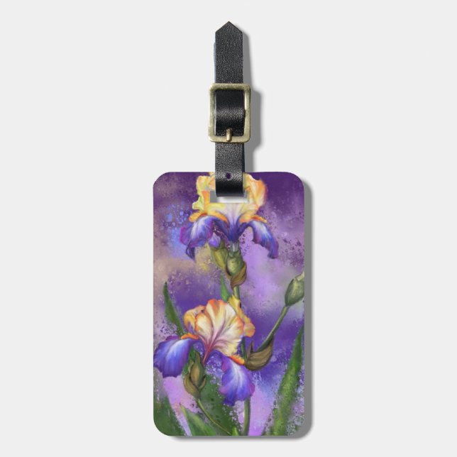 Étiquette À Bagage Balise magnifique Iris Flower Luggage (Devant Vertical)
