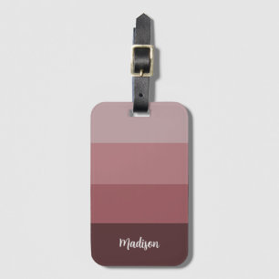 Étiquette À Bagage Balise moderne rose avec nom de script