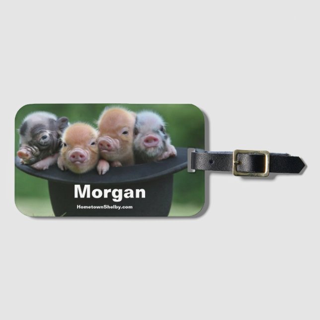 Étiquette À Bagage Balise Morgan Pigs Dans Un Sac Casquette (Devant Horizontal)
