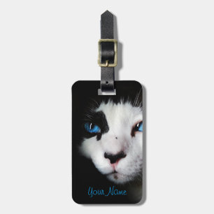 Étiquette À Bagage Balise mystérieuse Bleu Jeu de chat Tuxedo