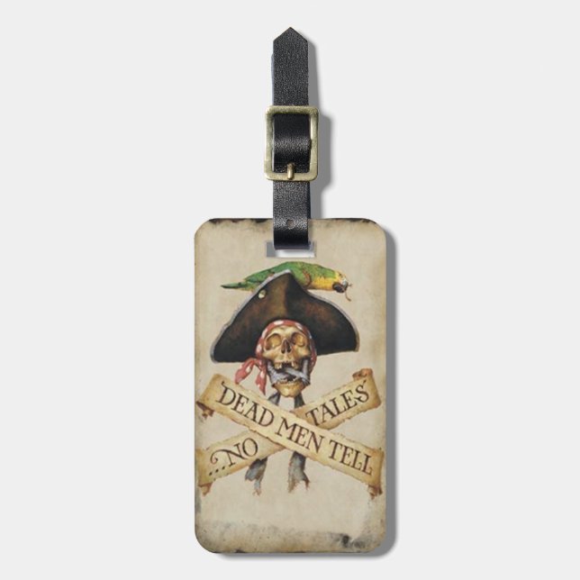Étiquette À Bagage Balise personnalisée de bagage pirate mort (Devant Vertical)