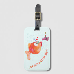Étiquette À Bagage Balise Poisson drôle et ver bagages Personnaliser
