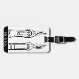 Étiquette À Bagage Balise Pruners des outils de jardinage d'illustrat