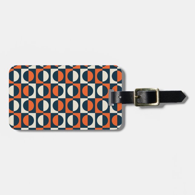 Étiquette À Bagage Balise Retro 1970 à motif de bagages (Devant horizontal)