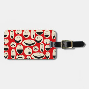 Étiquette À Bagage Balise Retro Cartoon Visages Motif