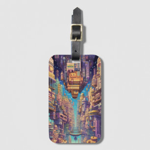 Étiquette À Bagage Balise Retro Futurism Art Luggage