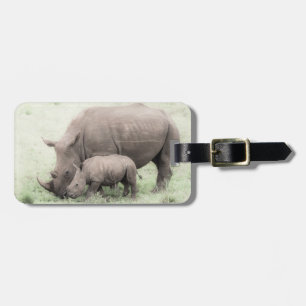Étiquette À Bagage Balise Rhino blanc et bagage bébé