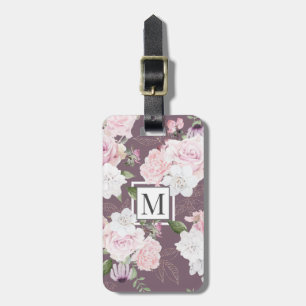 Étiquette À Bagage Balise rose Garden Mauve ⎢ Monogramme
