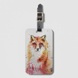 Étiquette À Bagage Balise rouge Fox mignonne animal Art Dessin Bagage