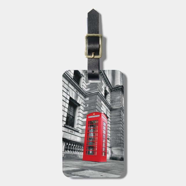 Étiquette À Bagage Balise rouge pour téléphone dans Londres (Devant Vertical)