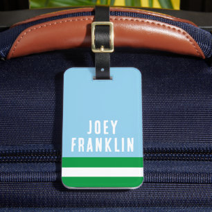 Étiquette À Bagage Balise sac à dos personnalisé BLUE GREEN Preppy