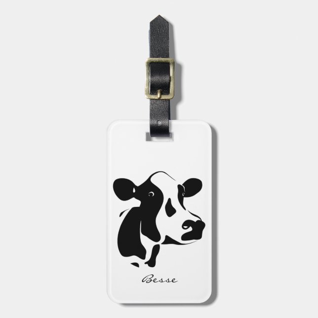 Étiquette À Bagage Balise Vache Tillamook Vache Nom personnalisé (Devant Vertical)