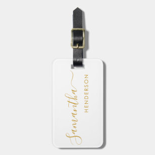 Étiquette À Bagage Balises de bagage blanc et or Mariage Table Plan/F