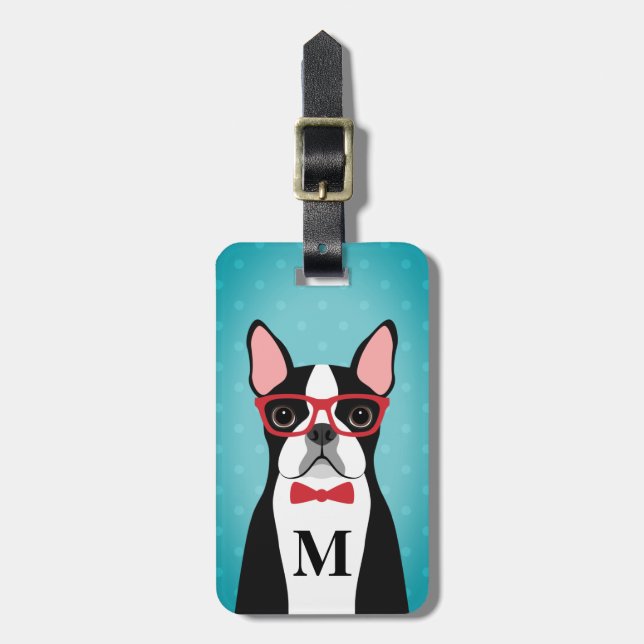 Étiquette À Bagage Balises de bagage Boston Terrier (Devant Vertical)