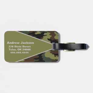 Étiquette À Bagage Balises de bagage Camo - Nom et logo personnalisés