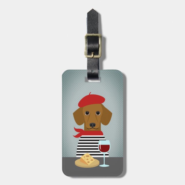 Étiquette À Bagage Balises de bagage Dachshund (Devant Vertical)