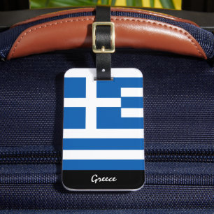 Étiquette À Bagage Balises de bagage Grèce patriotique, drapeau grec